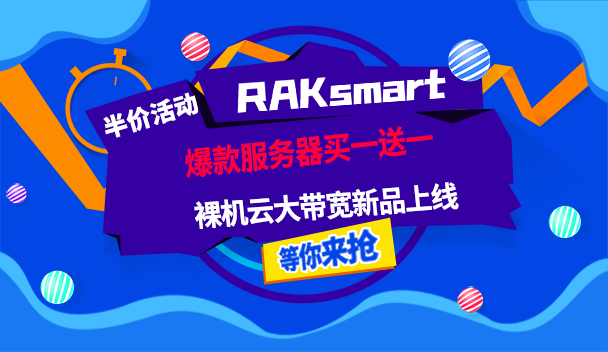 RAKsmart爆款服务器首月半价活动，买一送一 ，裸机云大带宽新品促销第1张